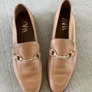 Zara soft leather loafers